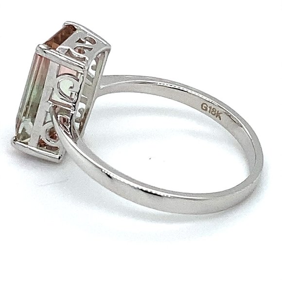 Watermelon Tourmaline 4.25ct Solid 18K Gold Ring - Picture 5 of 6